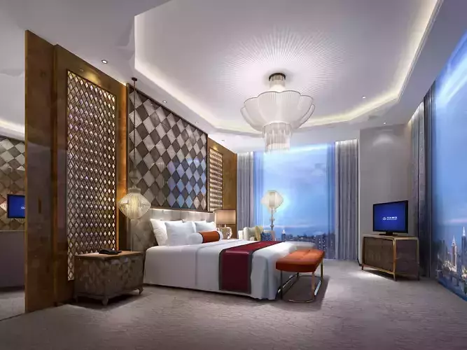 Hotel suite Low-poly 3D model