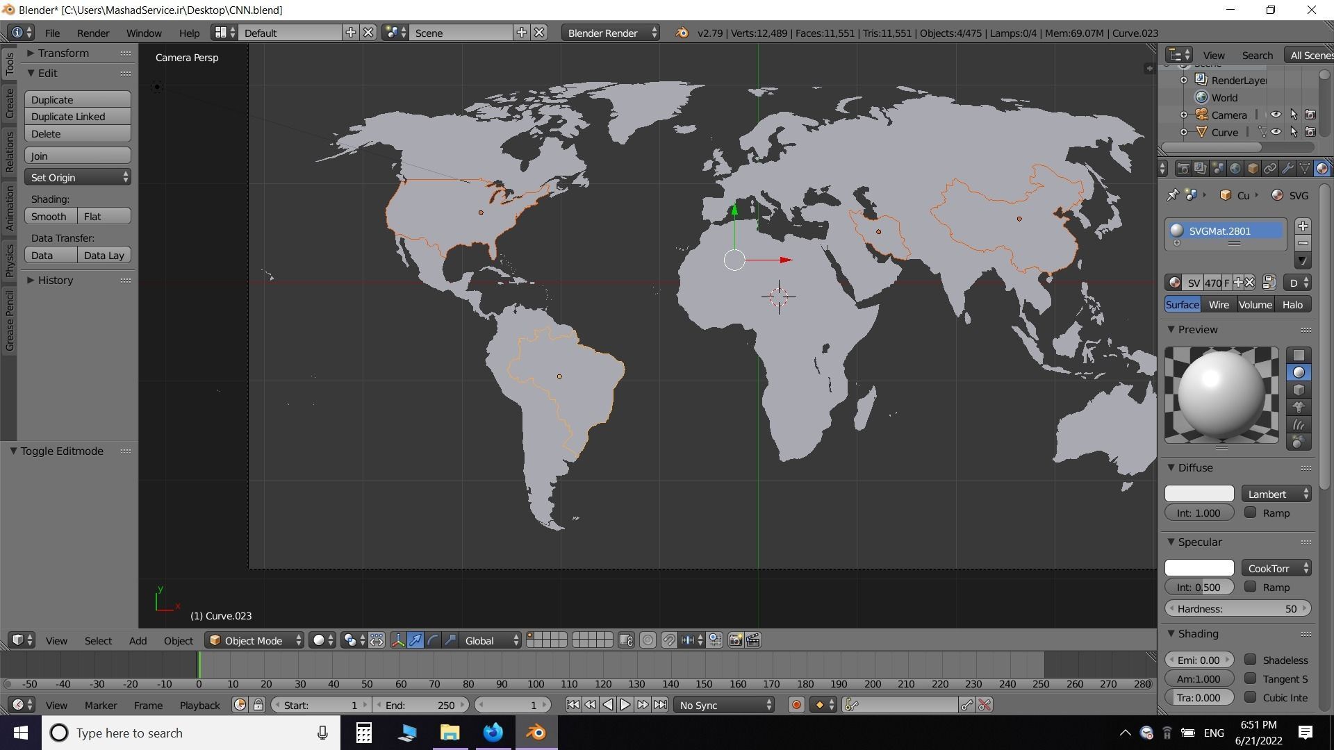 World map 3D model_3