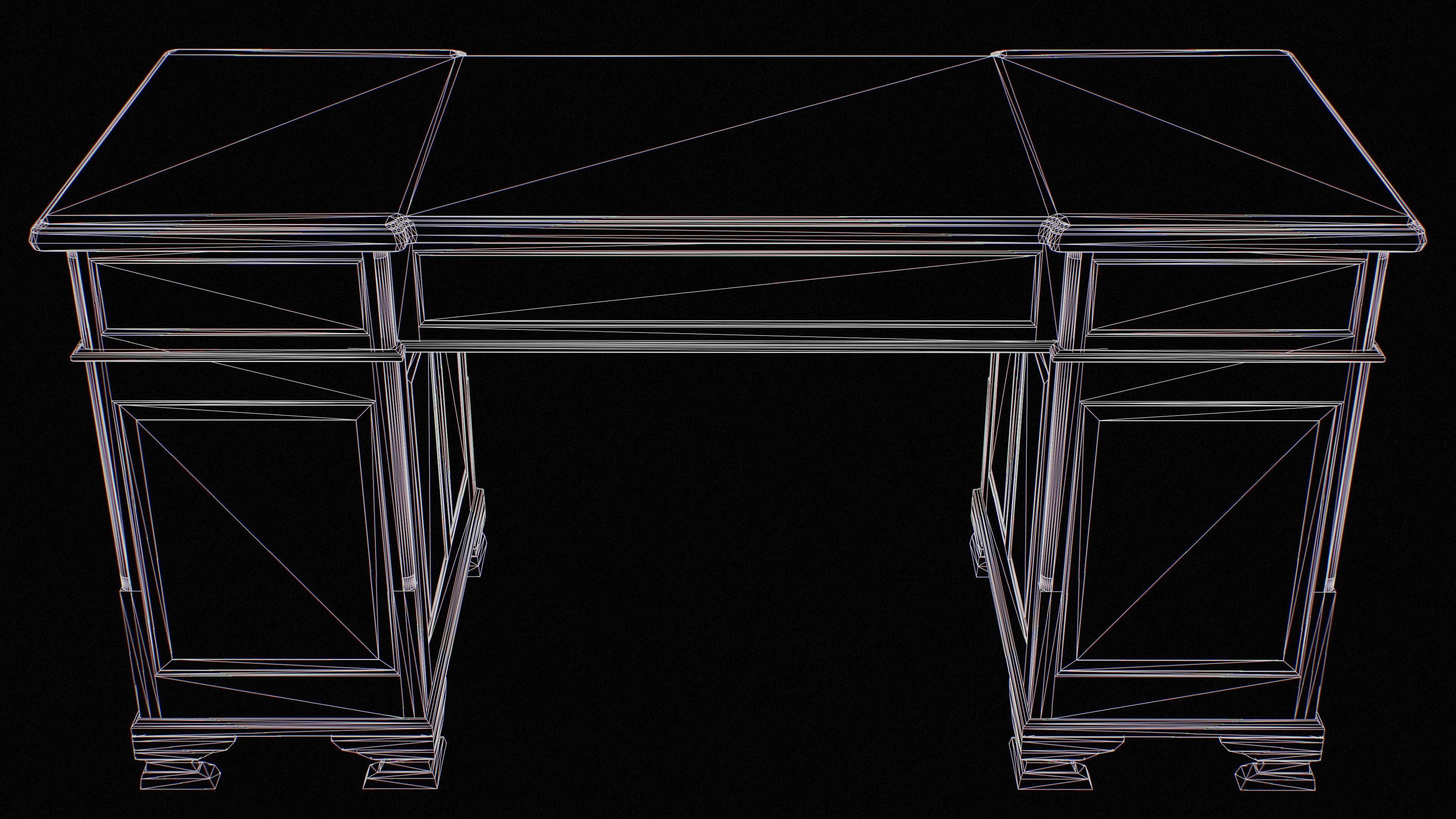 Old Desk  - PBR Game Ready Low-poly 3D model_22