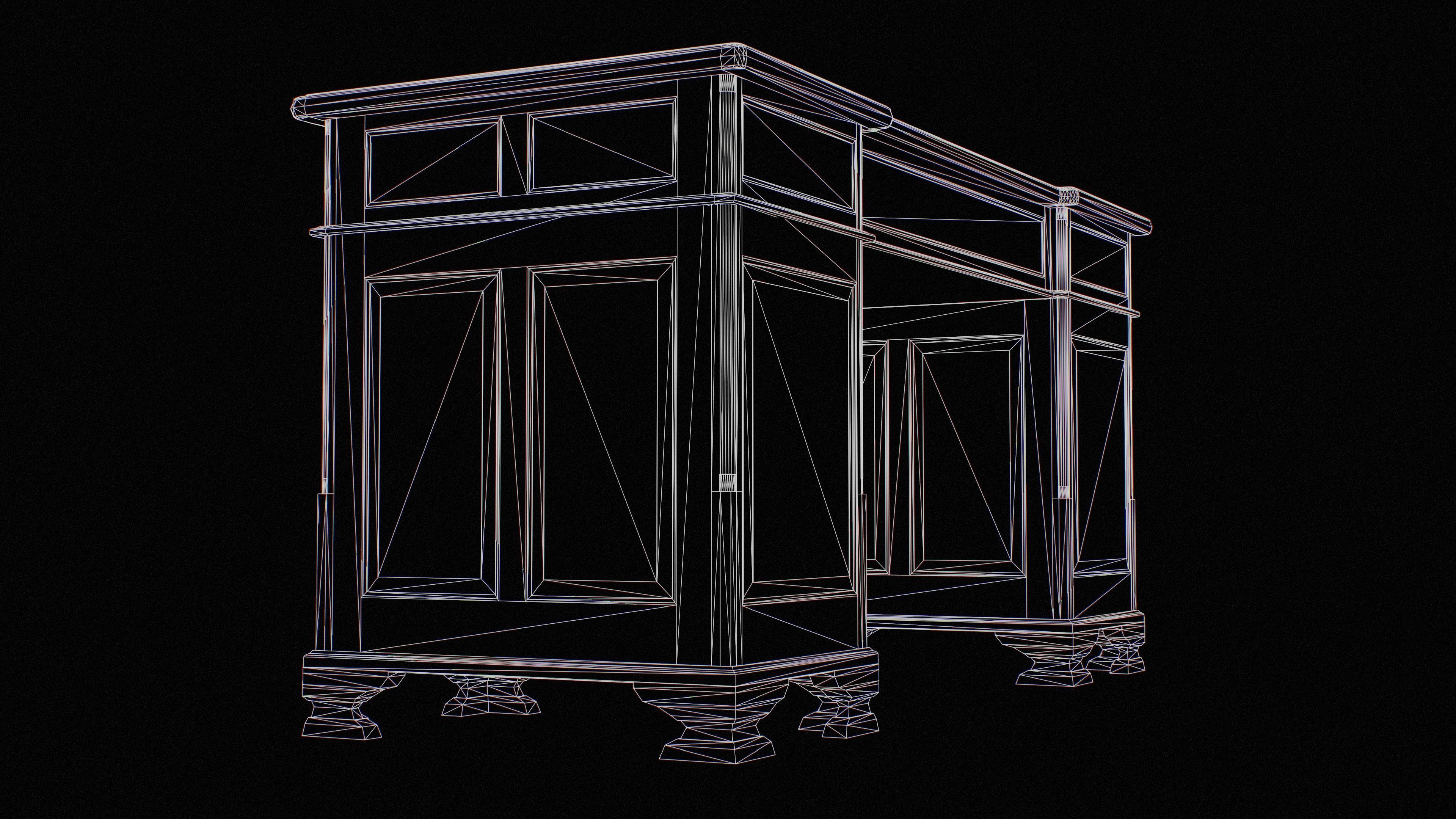 Old Desk  - PBR Game Ready Low-poly 3D model_21