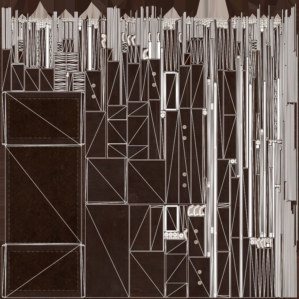 Old Desk  - PBR Game Ready Low-poly 3D model_23