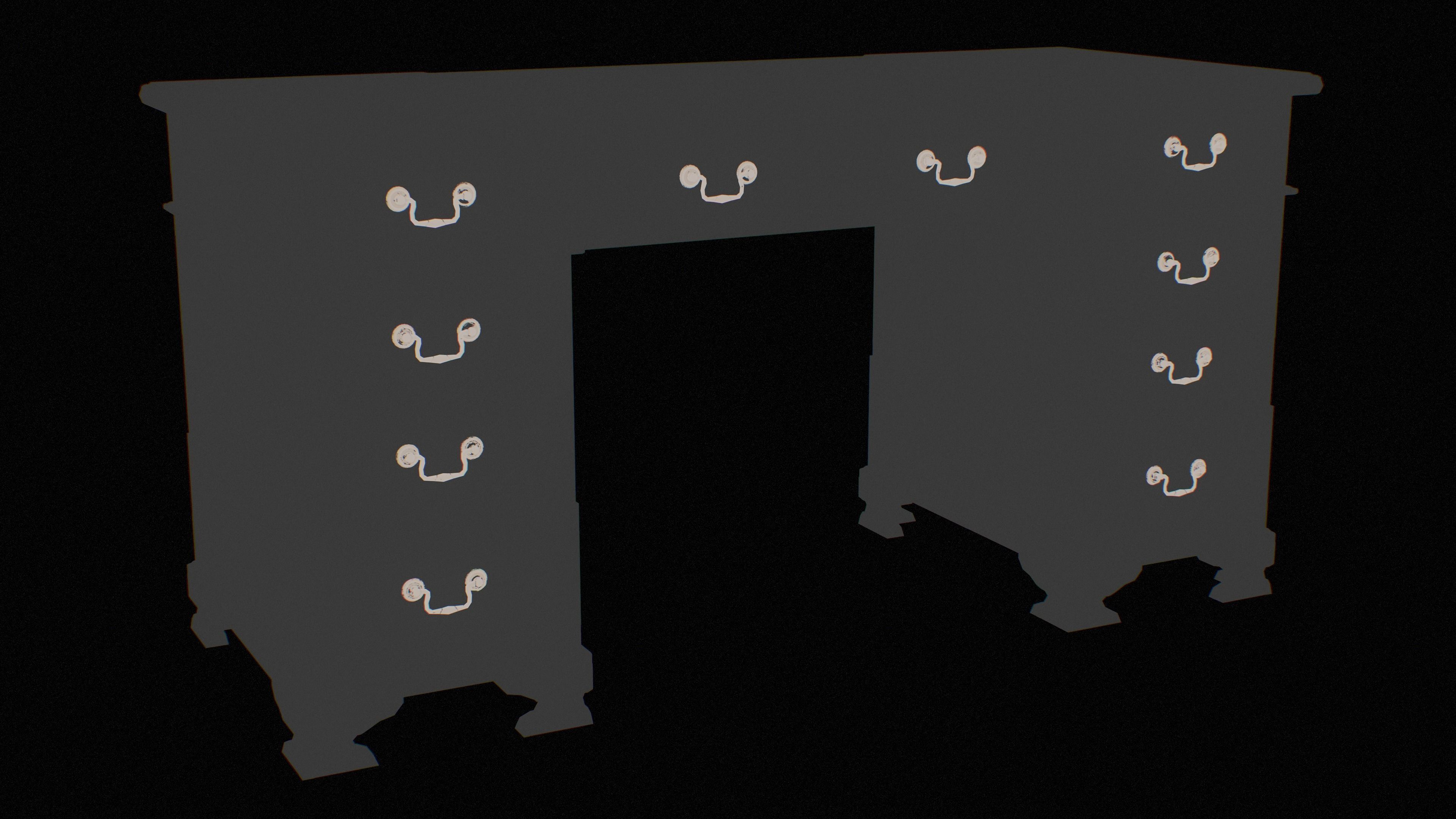 Old Desk  - PBR Game Ready Low-poly 3D model_30