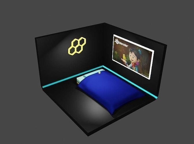 Bedroom and Gamingroom 3D model