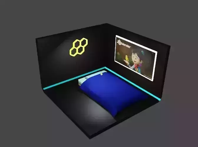 Bedroom and Gamingroom 3D model
