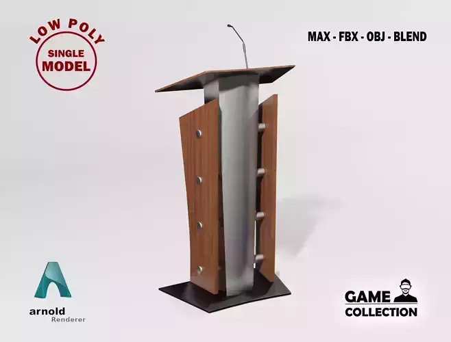 Lectern 9 wooden podium with microphone