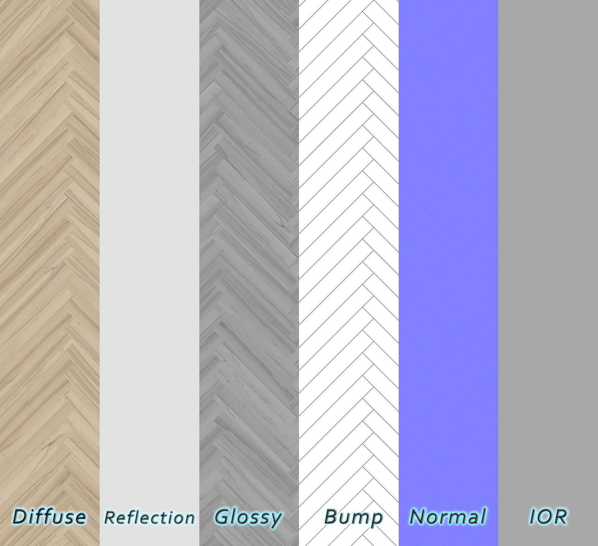 Parquet - Laminate - Wooden floor 4 in 1 3D model_5