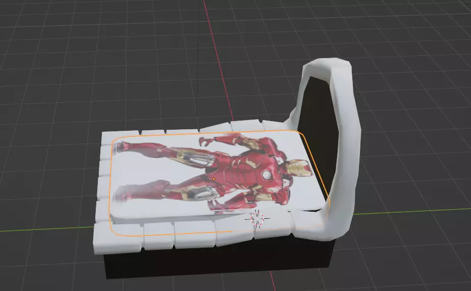 Bed lowpoly iron man Low-poly 3D model_0