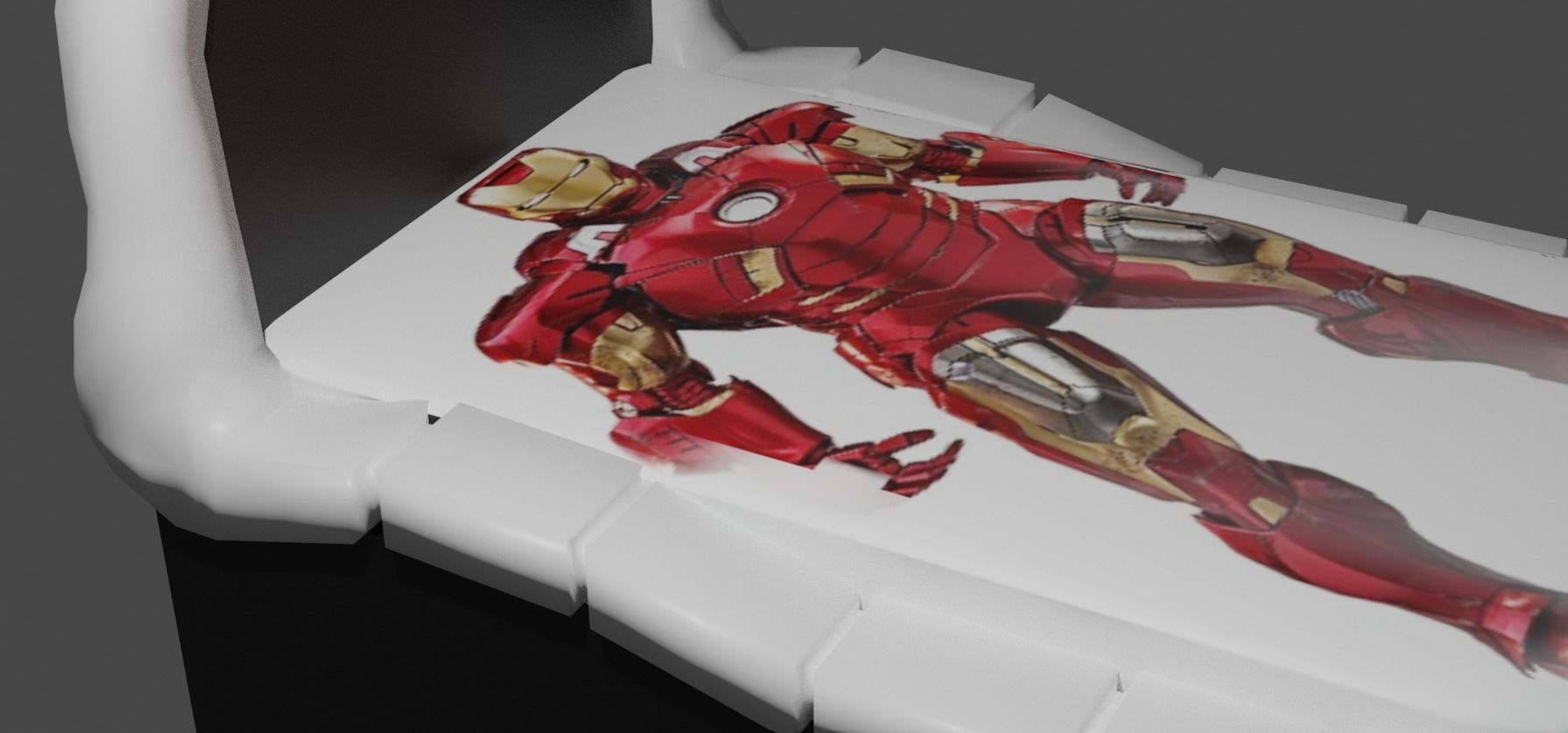 Bed lowpoly iron man Low-poly 3D model_2