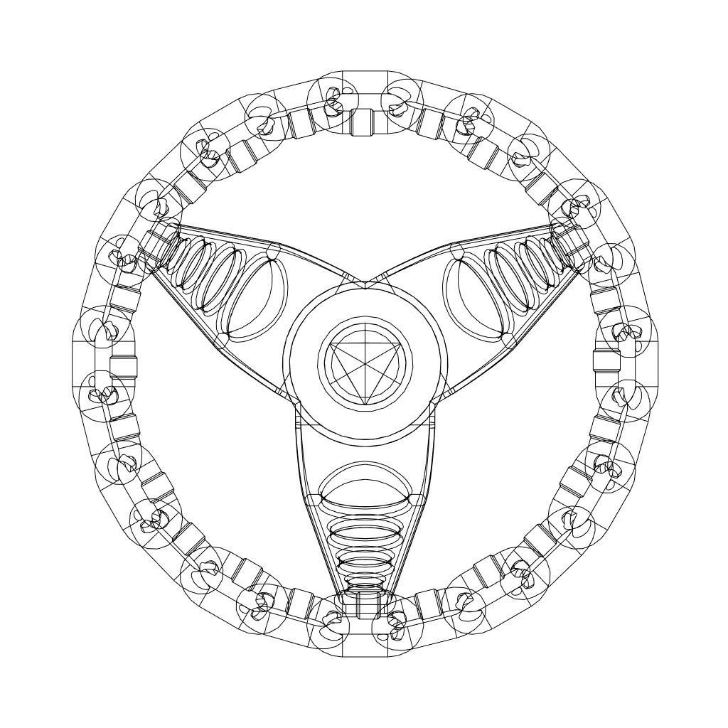 3d printable lowrider chain link steering wheel hi-poly 3D print model_6
