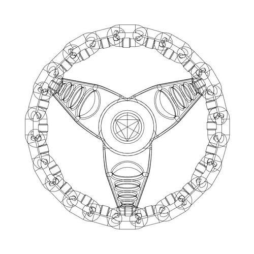 3d printable lowrider chain link steering wheel hi-poly 3D print model 7