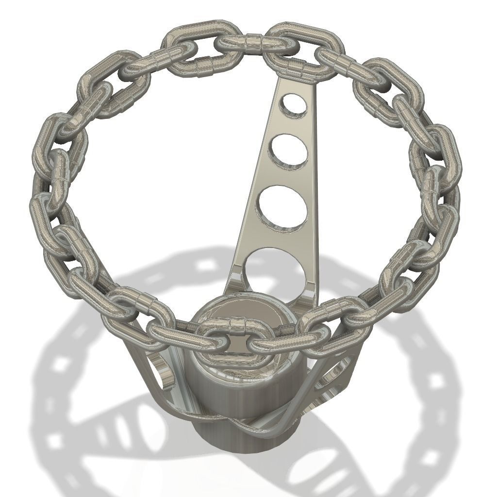 3d printable lowrider chain link steering wheel hi-poly 3D print model_2