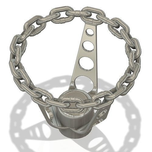 3d printable lowrider chain link steering wheel hi-poly 3D print model 3