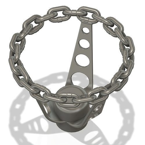 3d printable lowrider chain link steering wheel hi-poly 3D print model 5