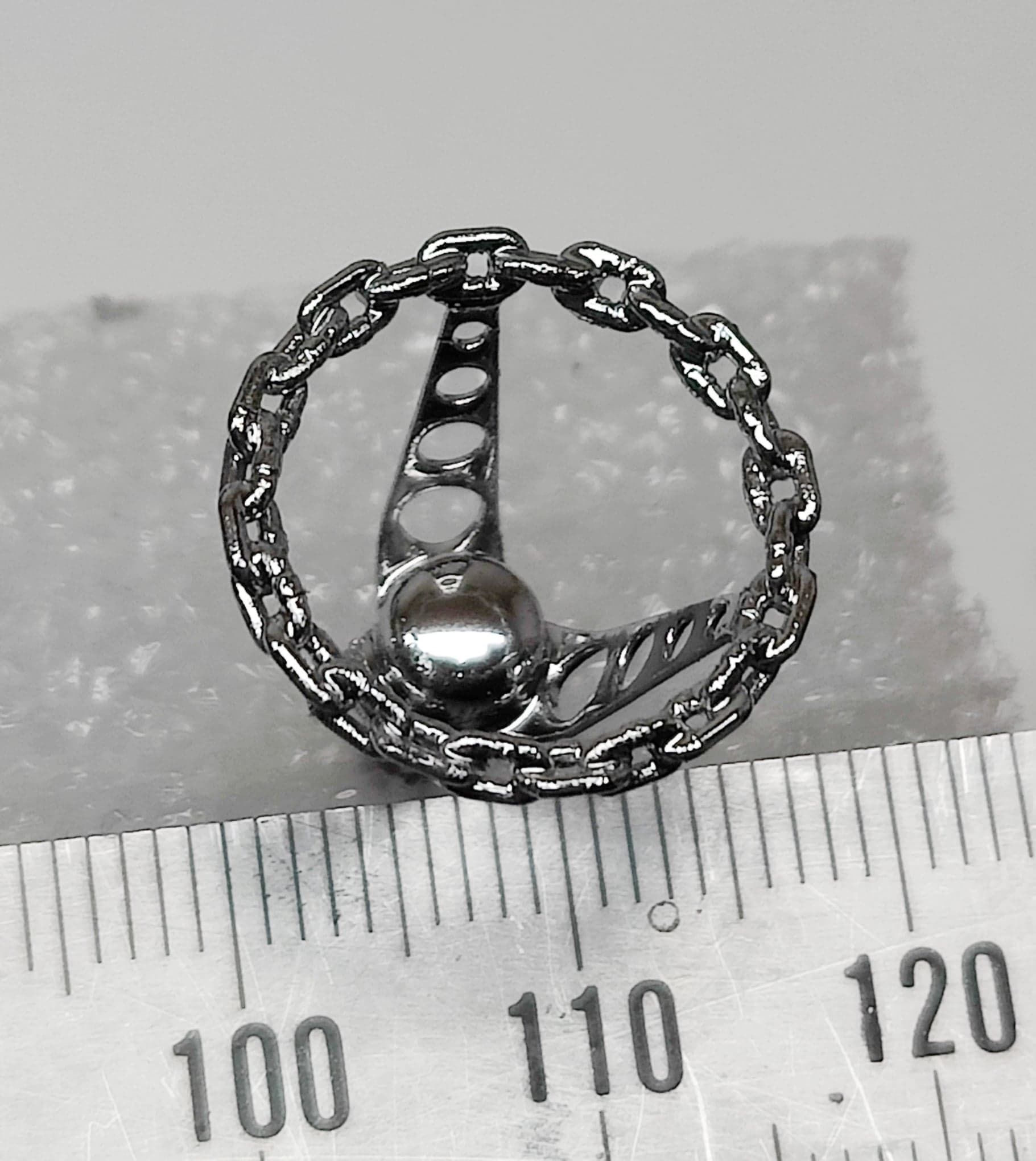 3d printable lowrider chain link steering wheel hi-poly 3D print model_3