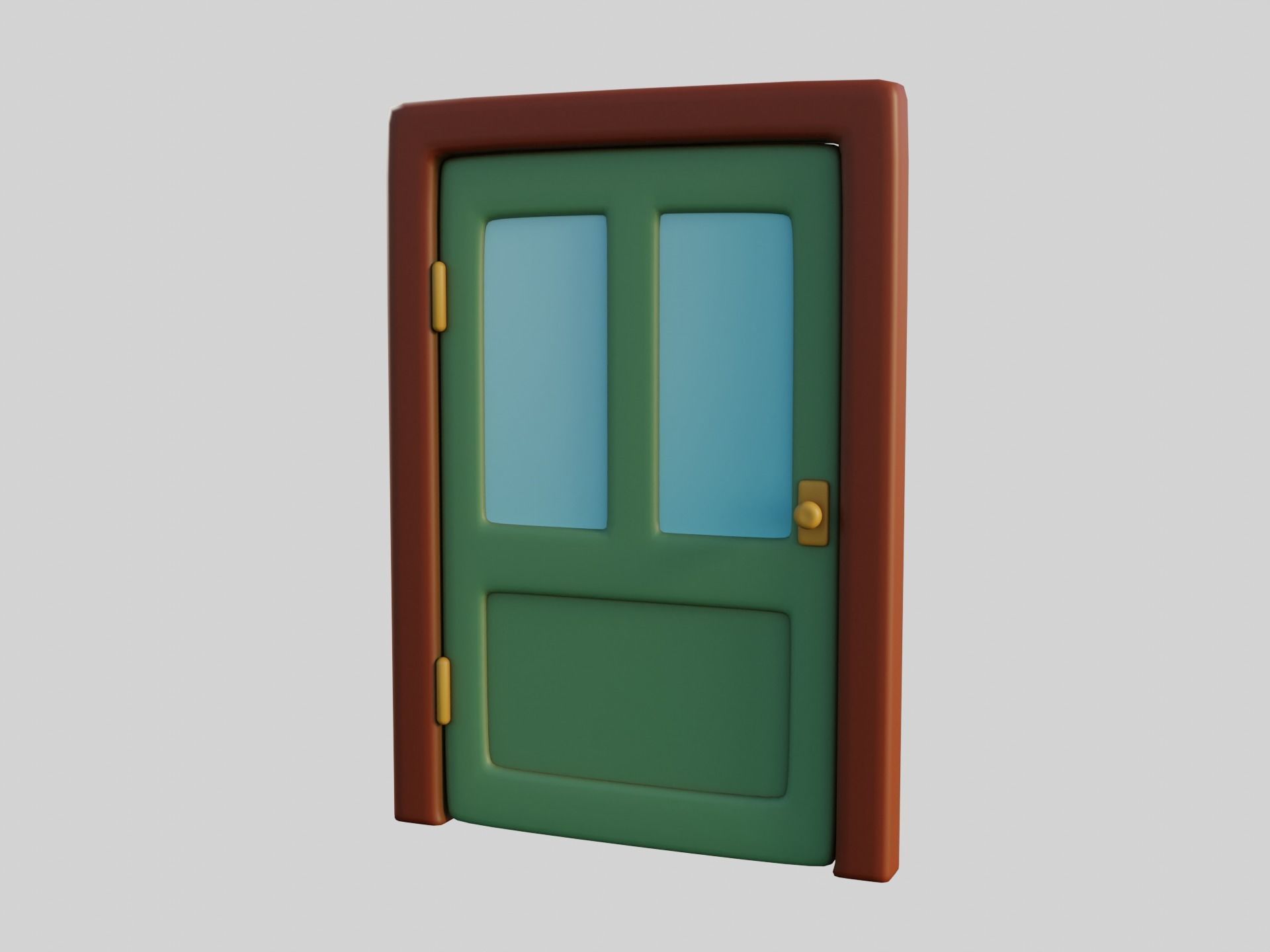 Cartoon Door 11Ga 3D model_4