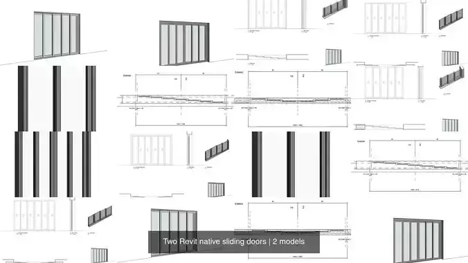 Two Revit native sliding doors