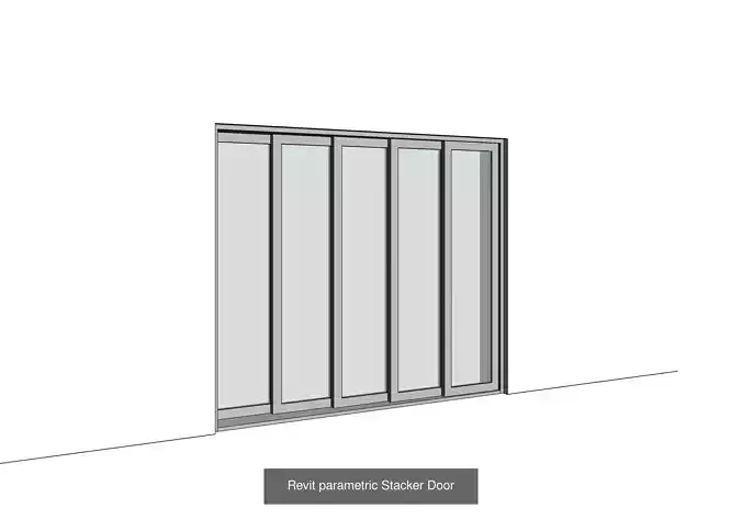 Two Revit native sliding doors 3D Model Collection