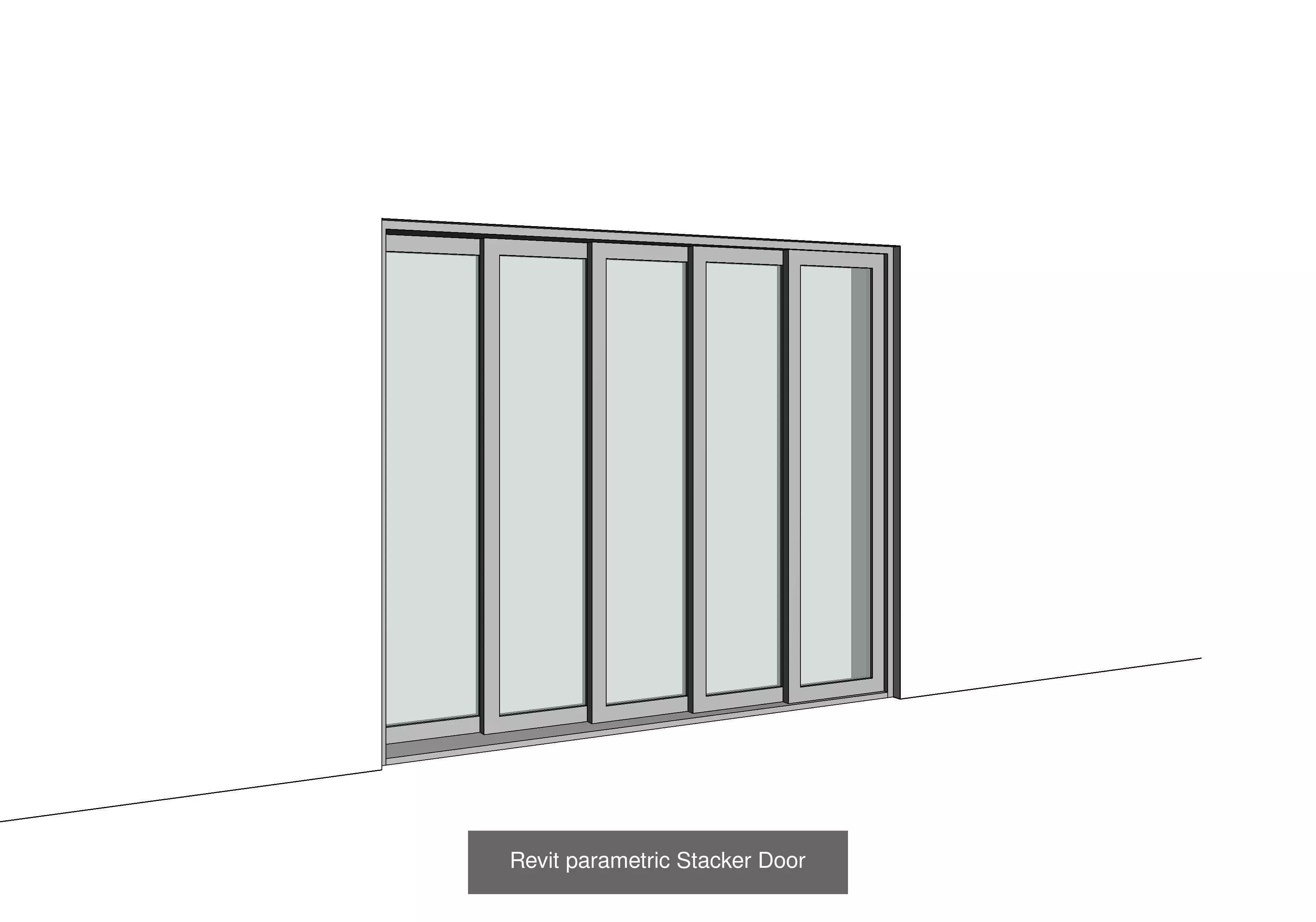 Two Revit native sliding doors 3D Model Collection_0
