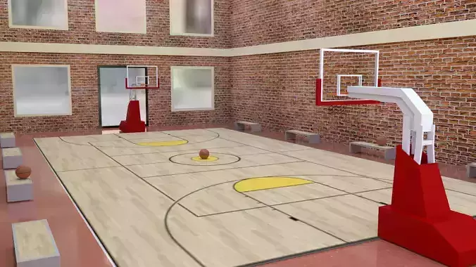 Baketball Court Low-poly 3D model