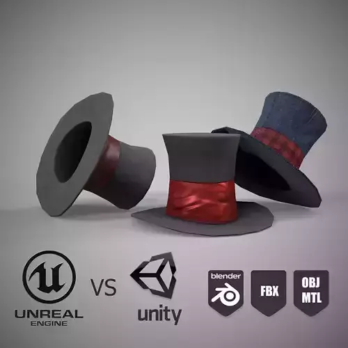 The  is a low-poly 3D model Hats with three different textures