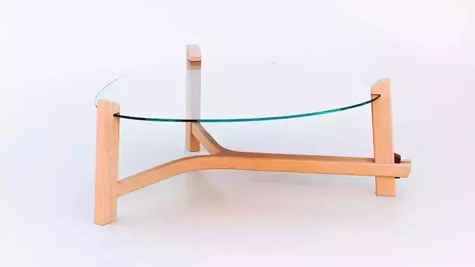 Confluencia wooden coffee table 3D model