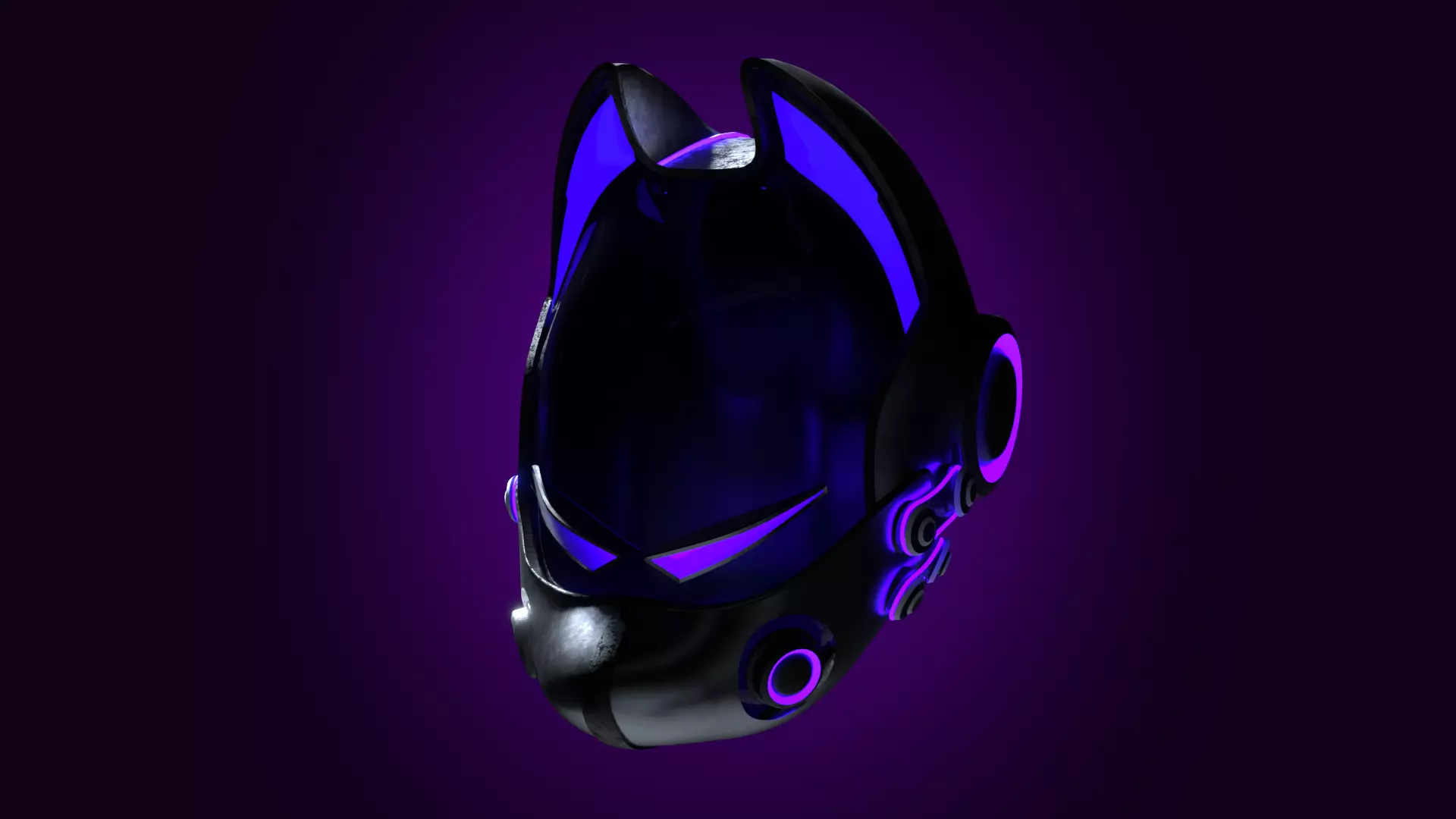 Sci-Fi Helmet Cyberpunk Dog 3D Model Low-poly 3D model_0