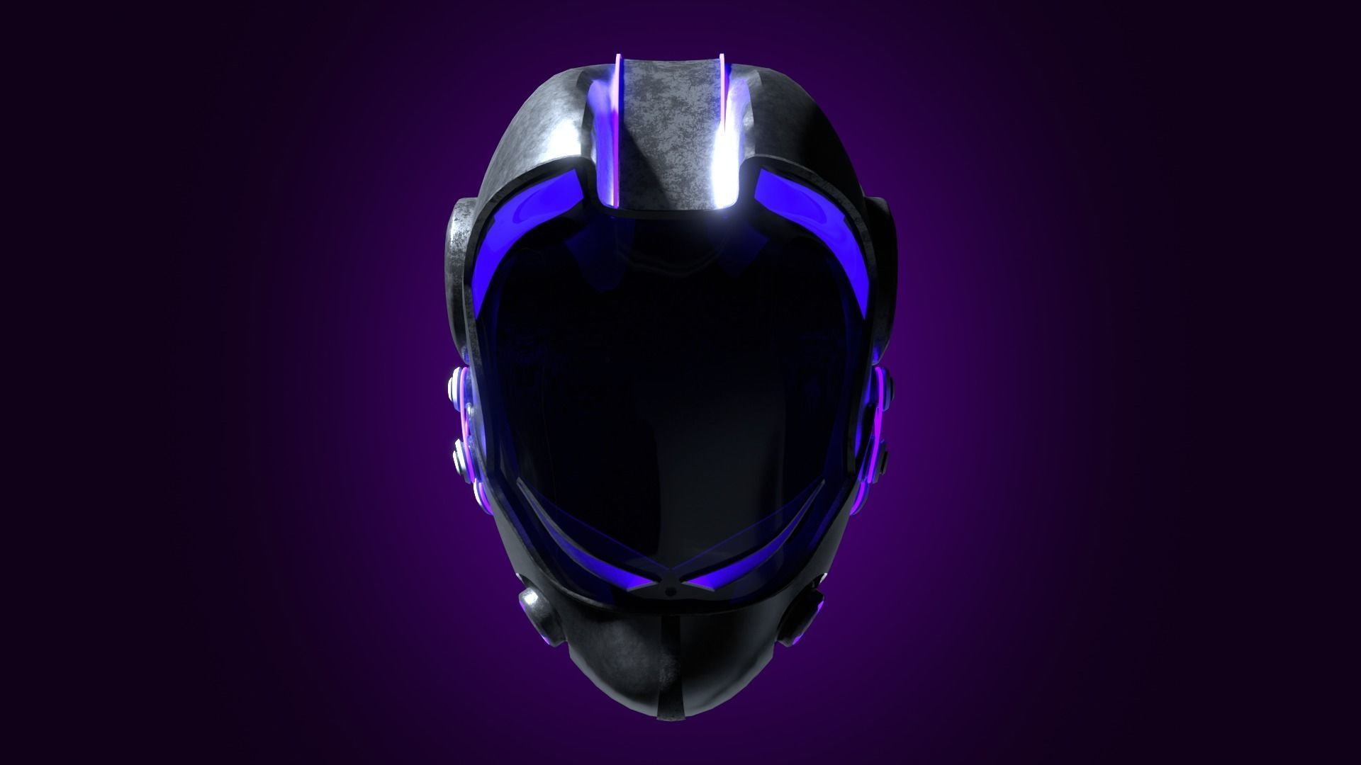 Sci-Fi Helmet Cyberpunk Dog 3D Model Low-poly 3D model_2