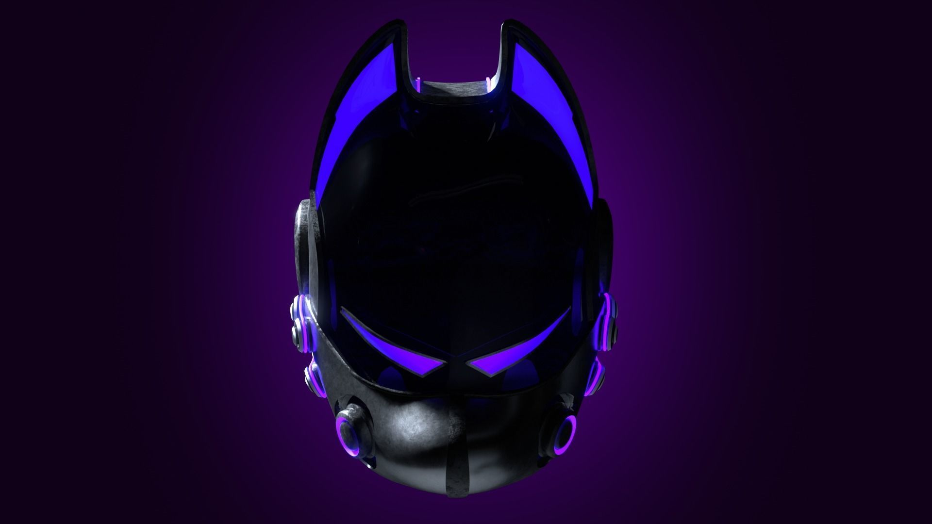 Sci-Fi Helmet Cyberpunk Dog 3D Model Low-poly 3D model_1