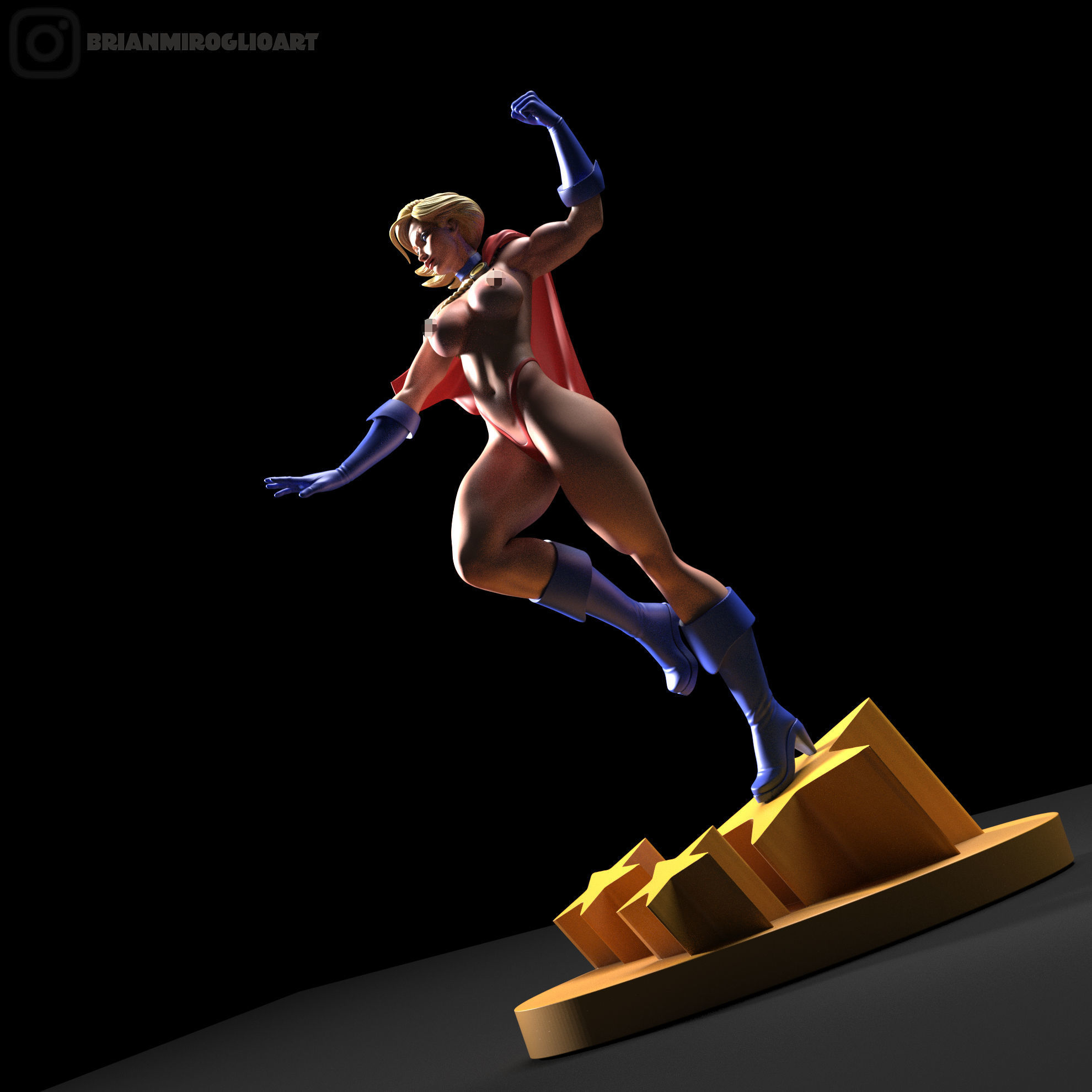 power girl pack  3D print model_5