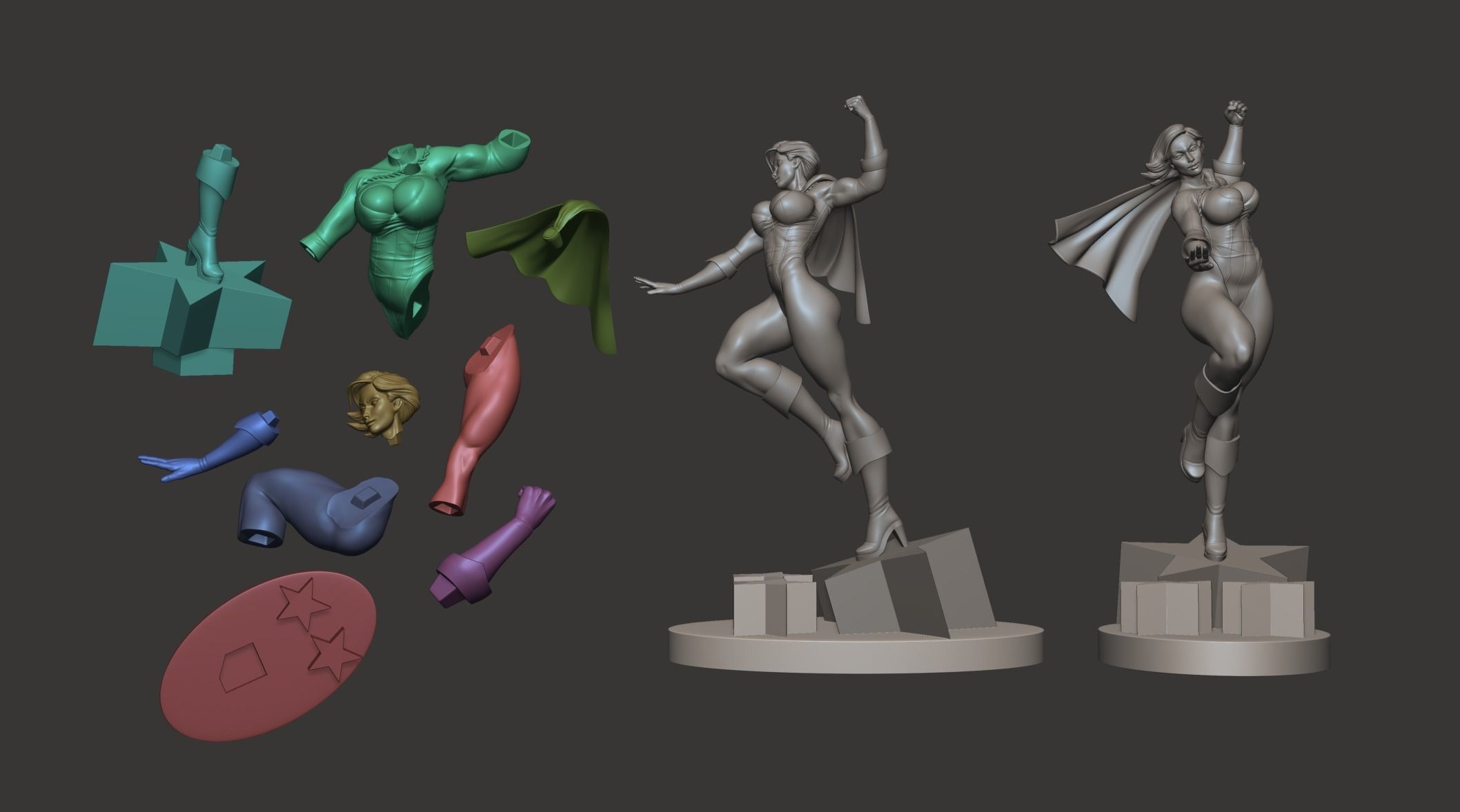 power girl pack  3D print model_7