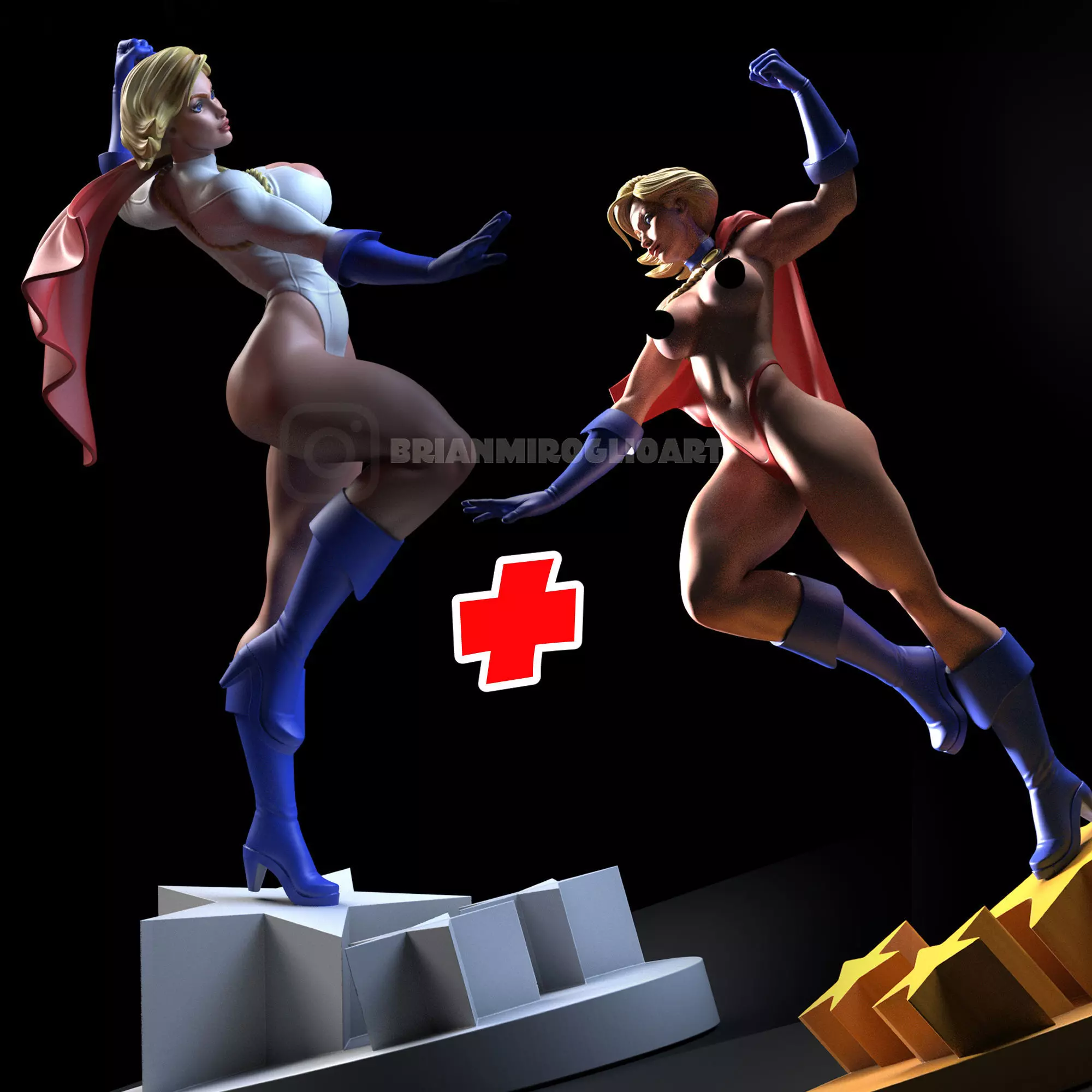 power girl pack  3D print model_0