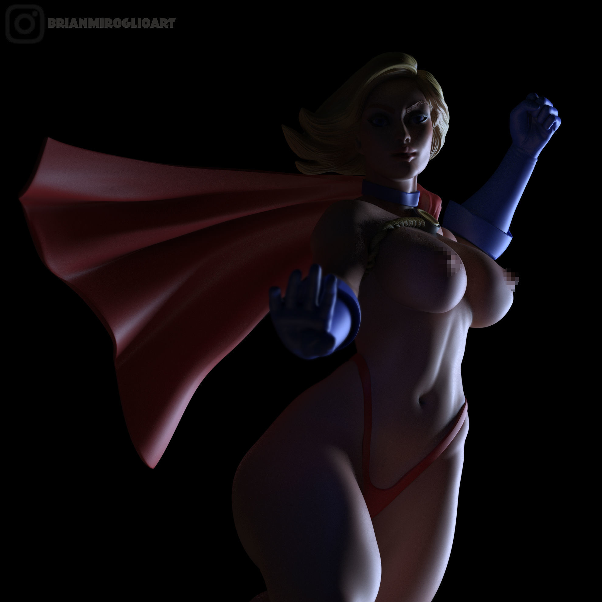 power girl pack  3D print model_4