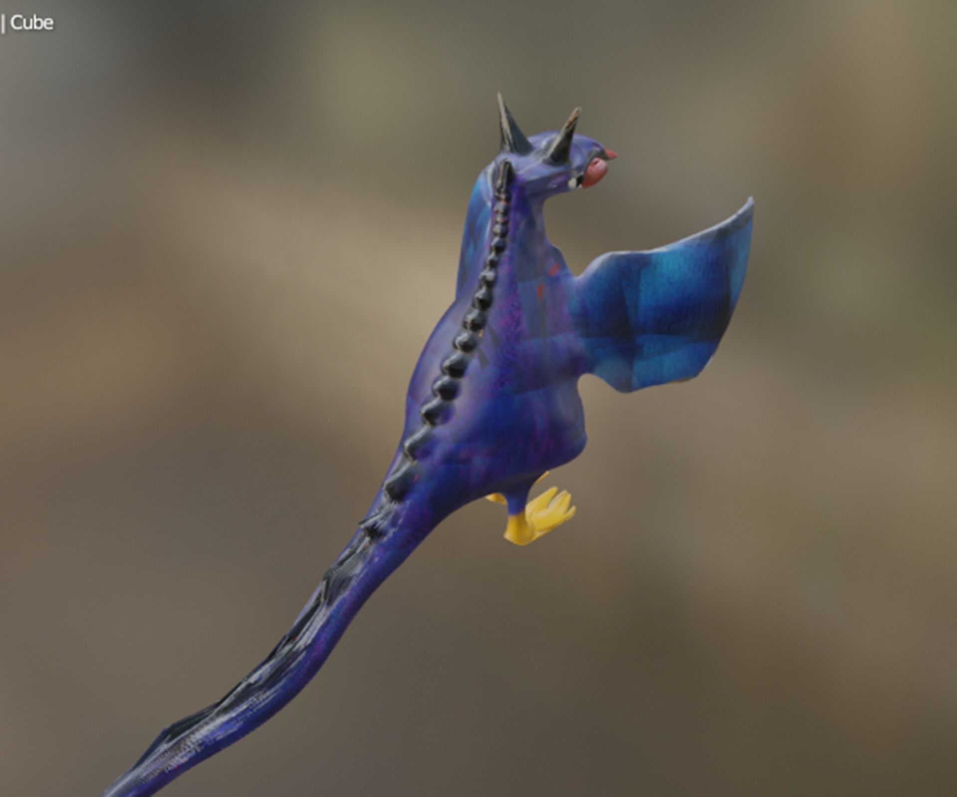 dinosaur toy bird flying in air 3D model_7