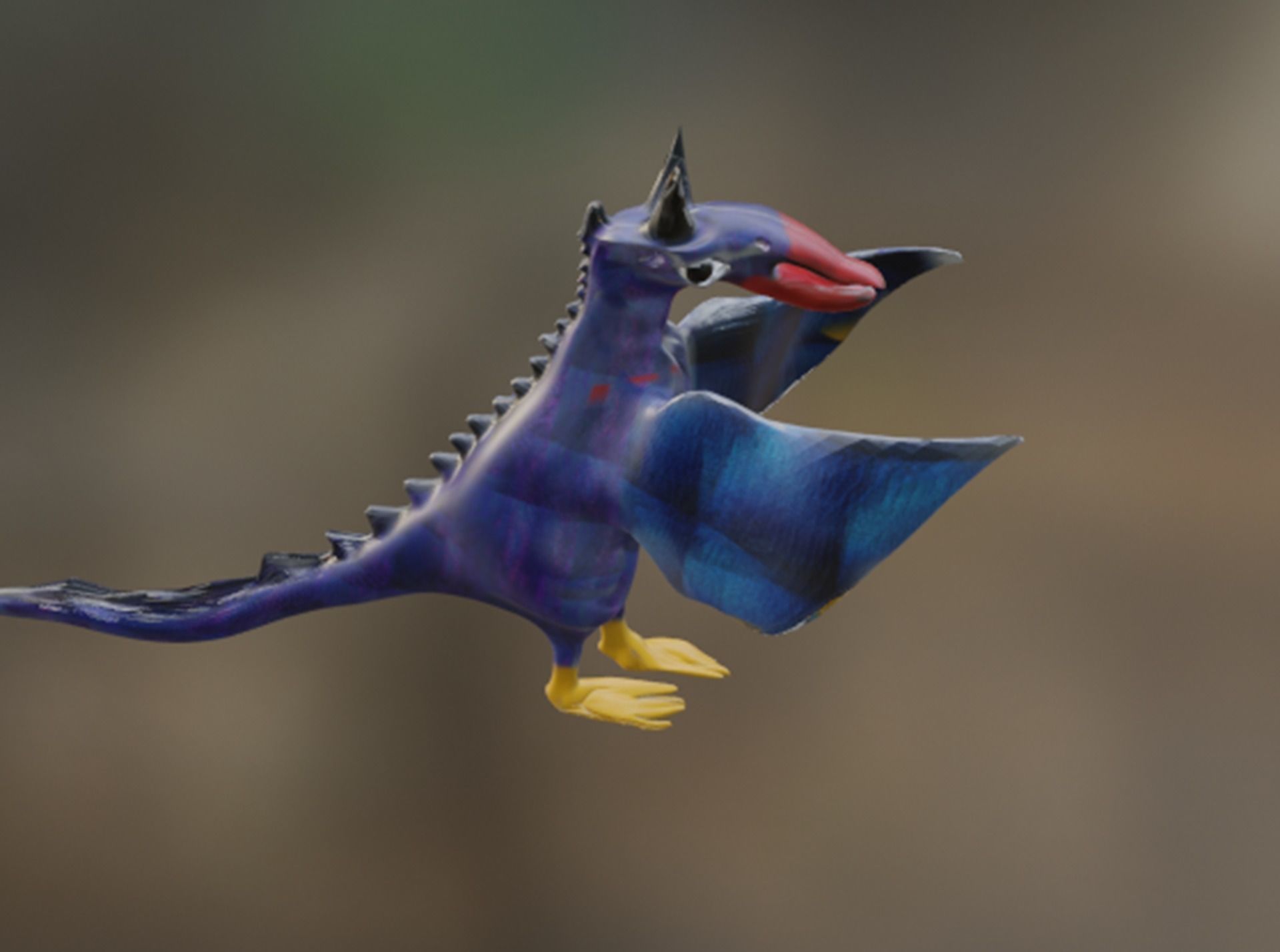 dinosaur toy bird flying in air 3D model_8