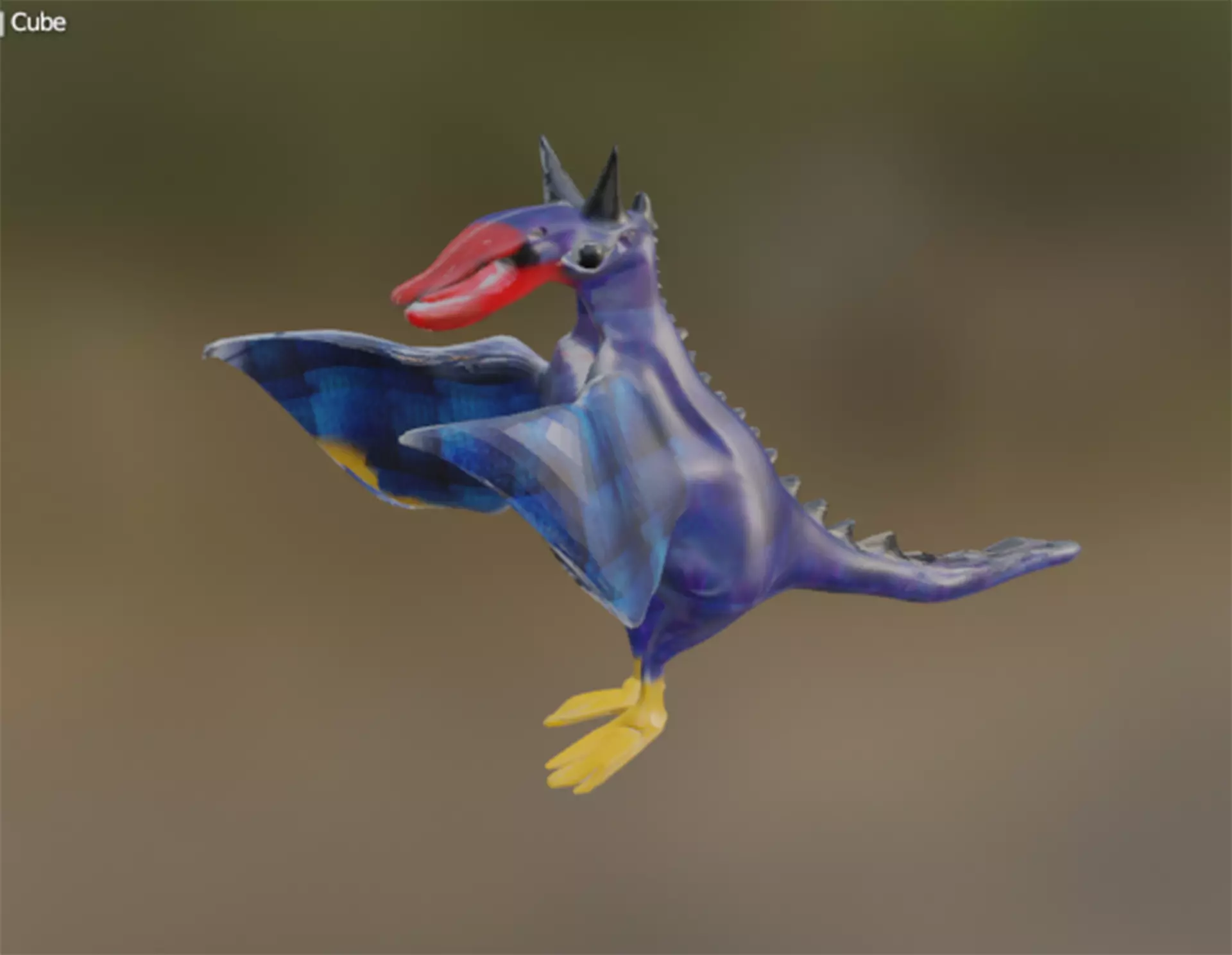 dinosaur toy bird flying in air 3D model_0