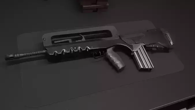FAMAS F1 Rifle Game Ready Midle-poly and Low-poly
