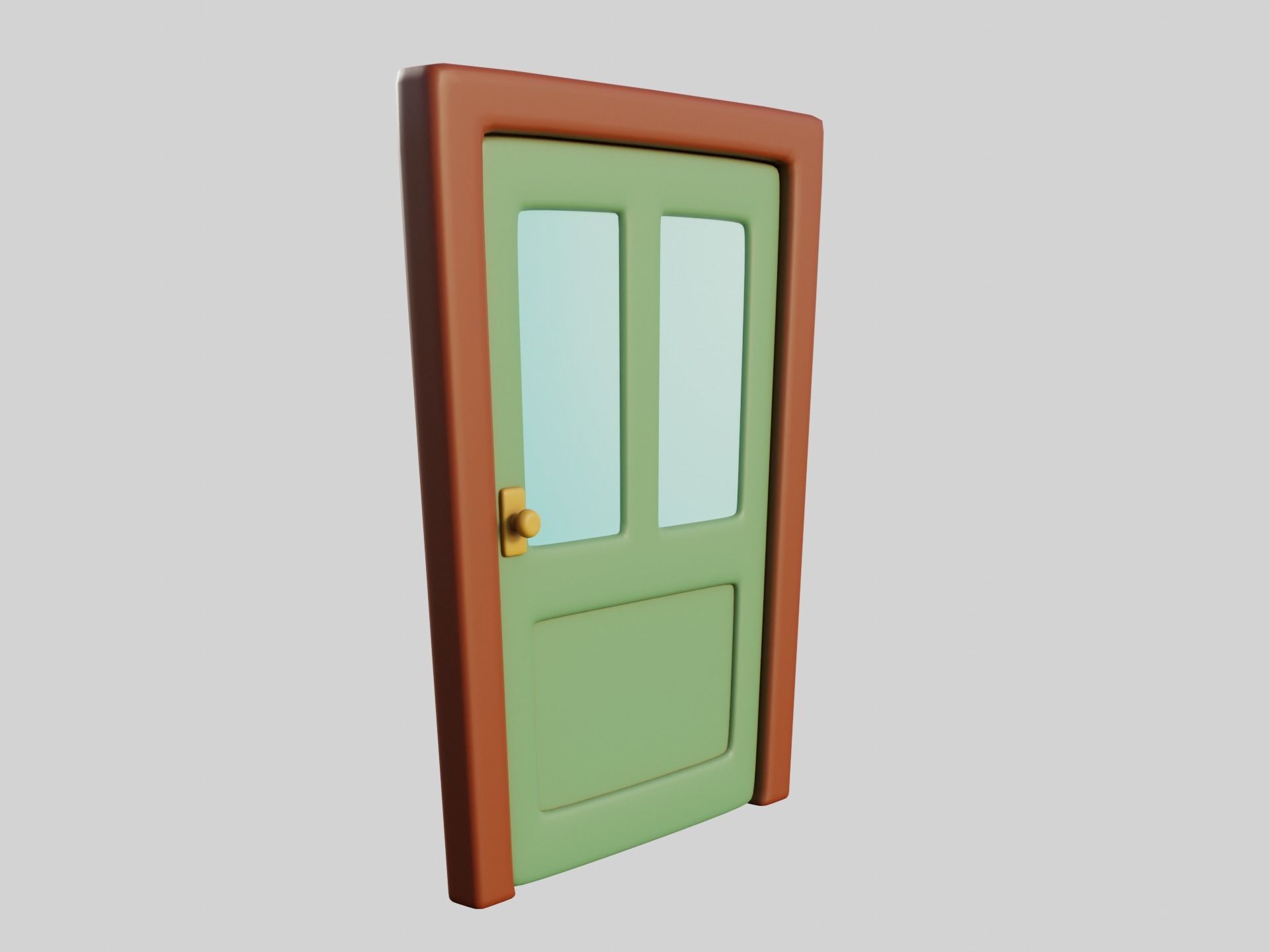 Cartoon Door 11Gb Low-poly 3D model_1