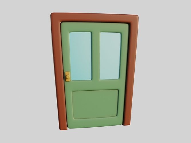 Cartoon Door 11Gb Low-poly 3D model