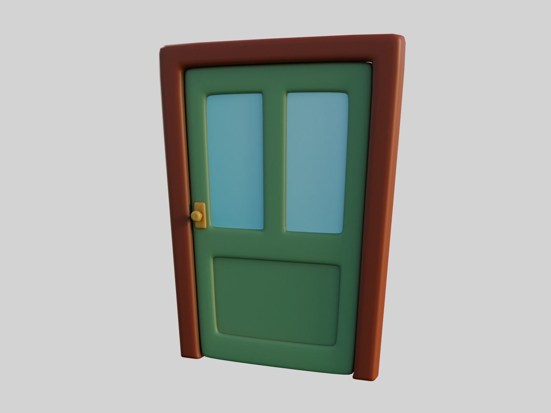 Cartoon Door 11Gb Low-poly 3D model_9