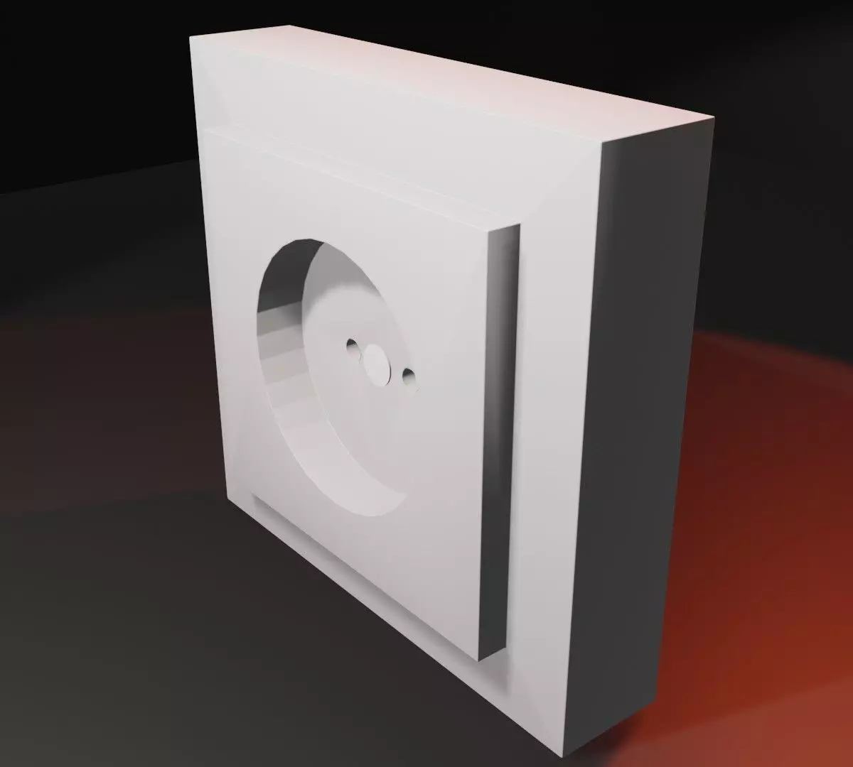socket wall 3D model_0