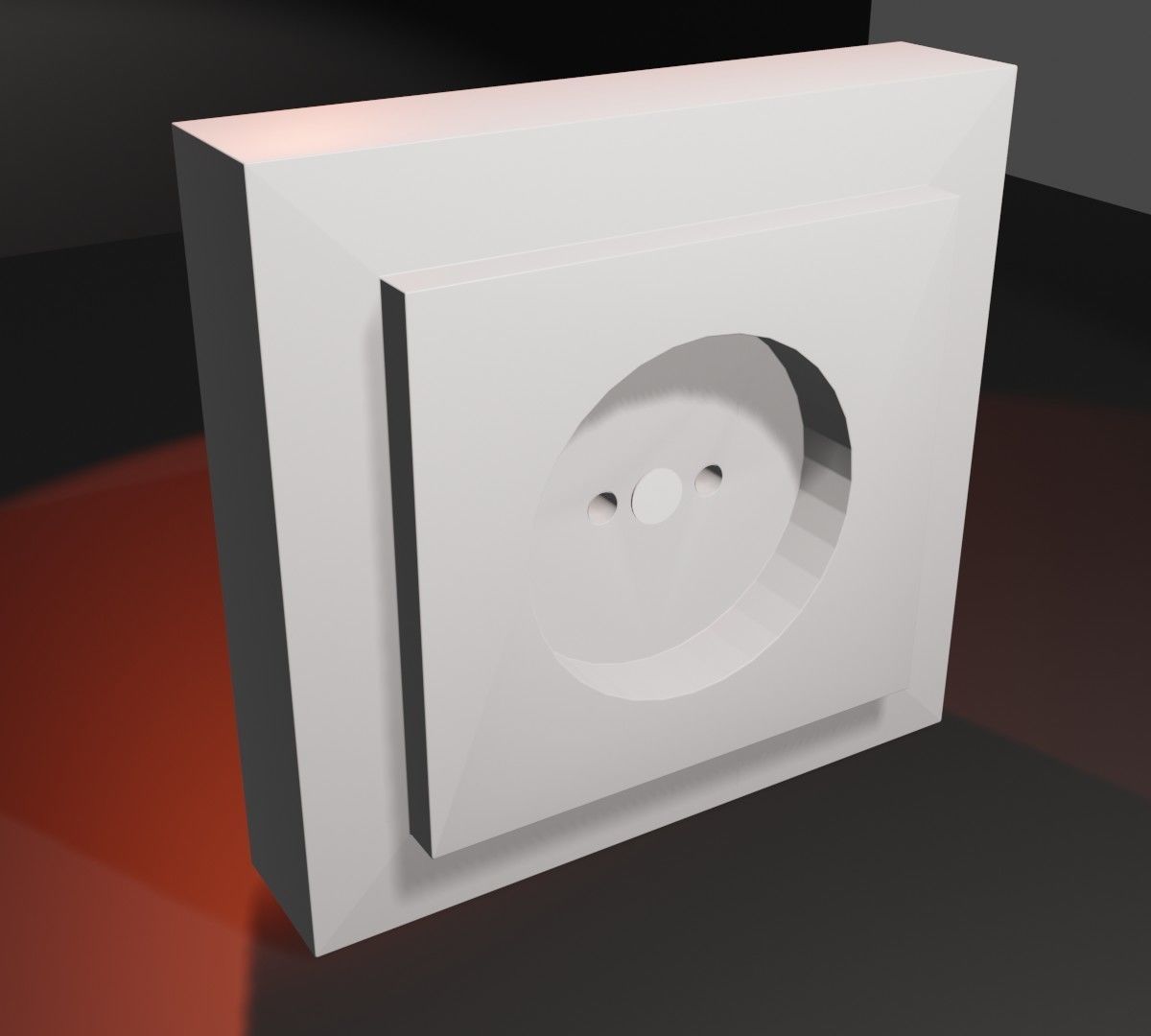 socket wall 3D model_2