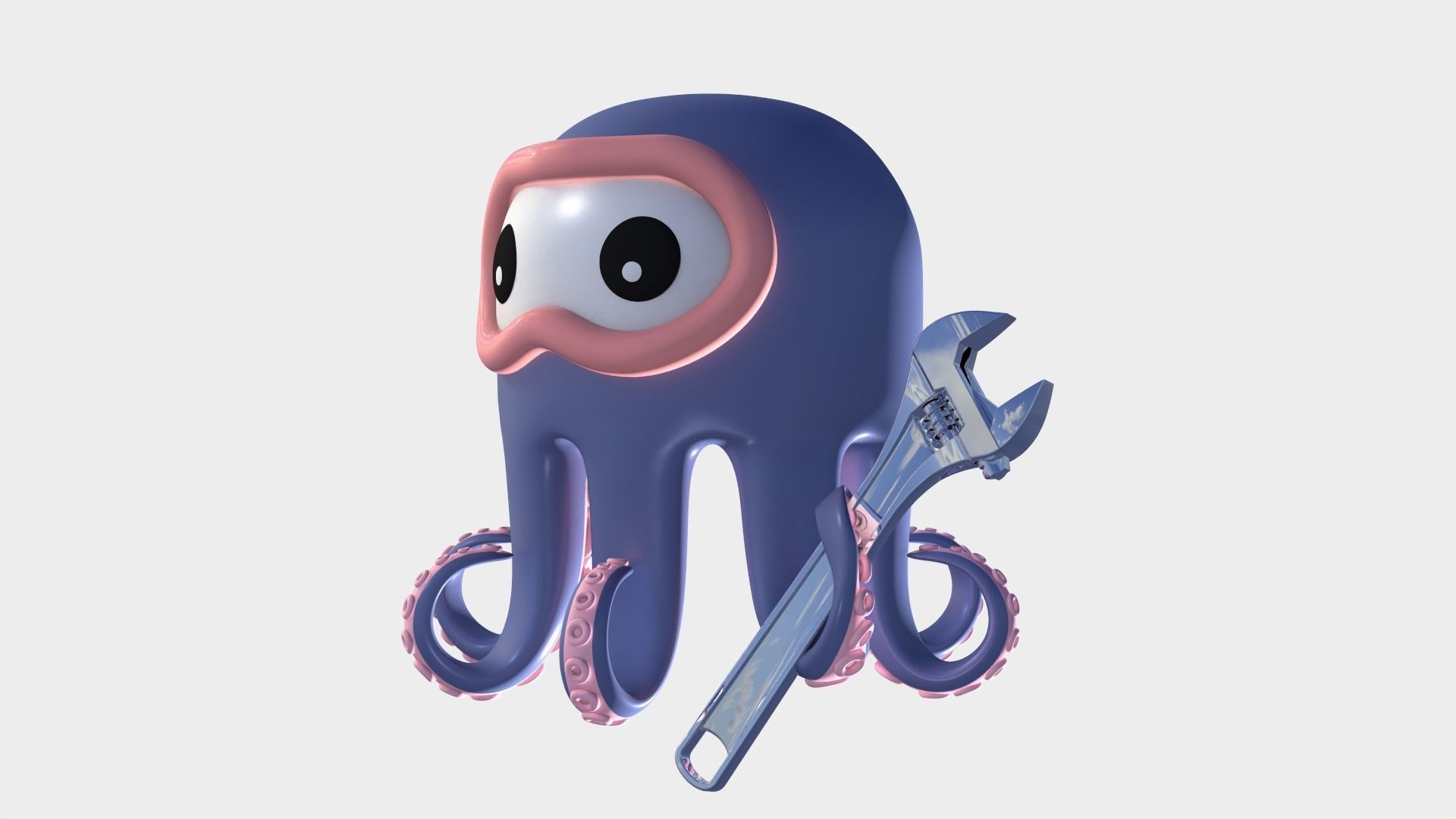 Cartoon Octopus 3D model_3