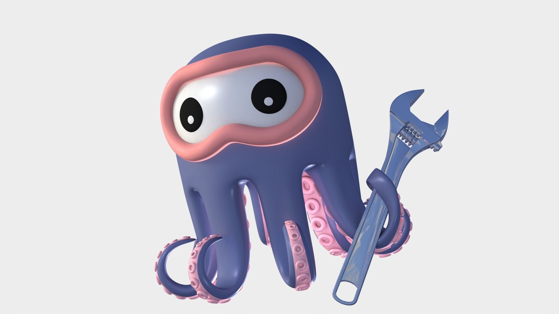Cartoon Octopus 3D model_1