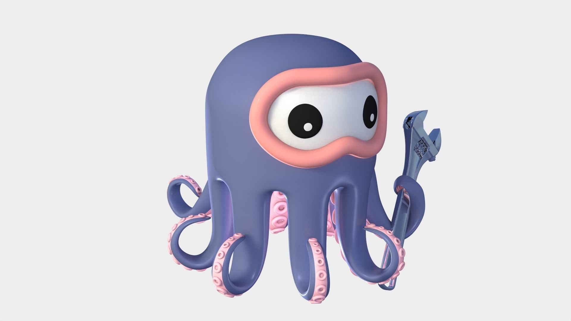 Cartoon Octopus 3D model_4