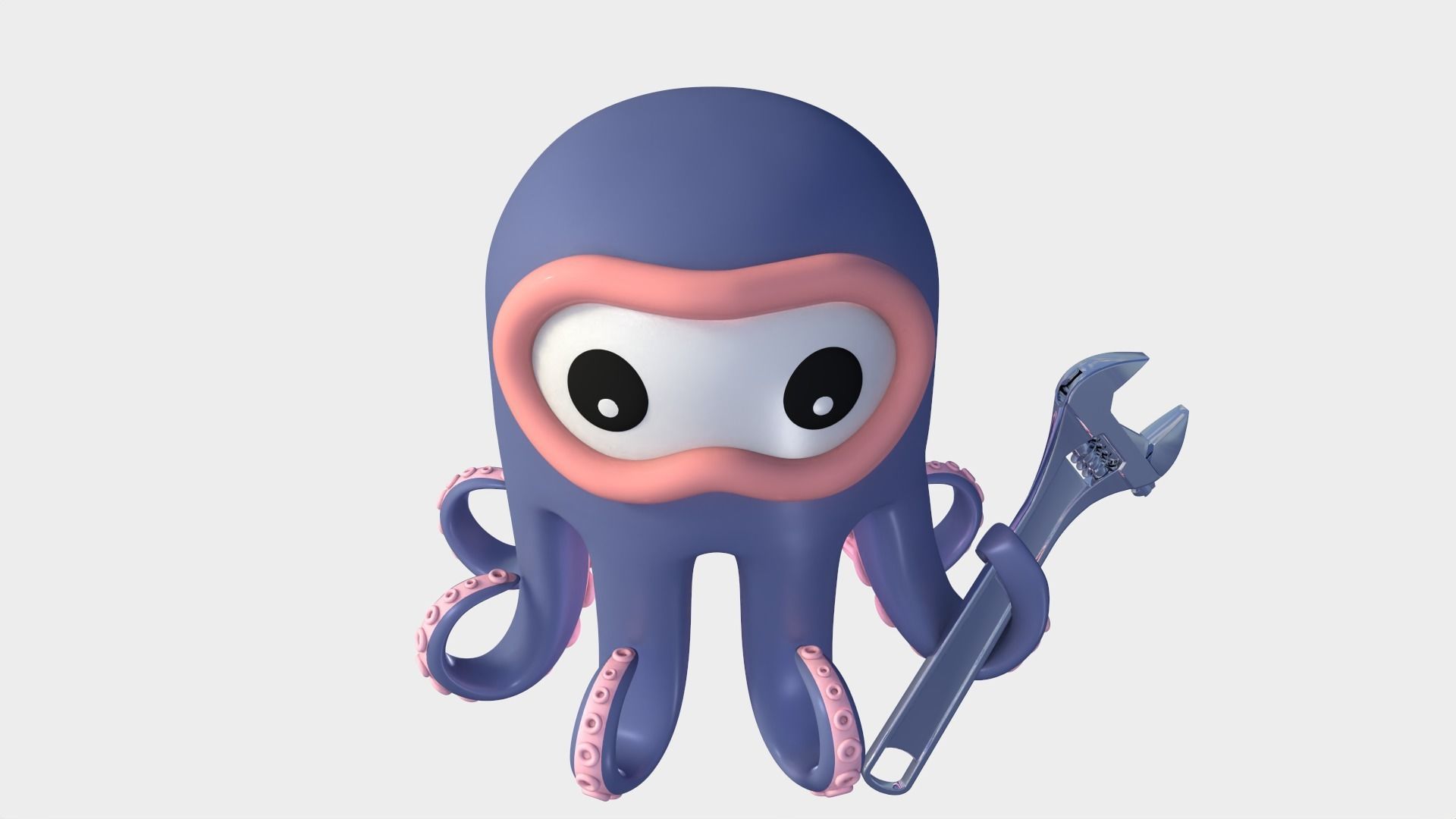 Cartoon Octopus 3D model_2