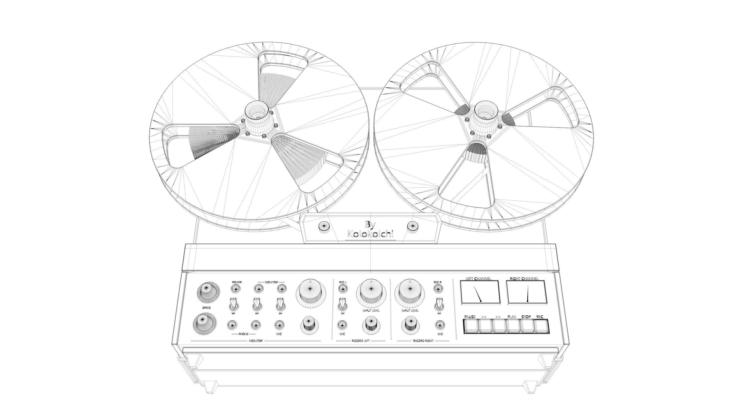 Reel to Reel Tape Recorder 3D model_7