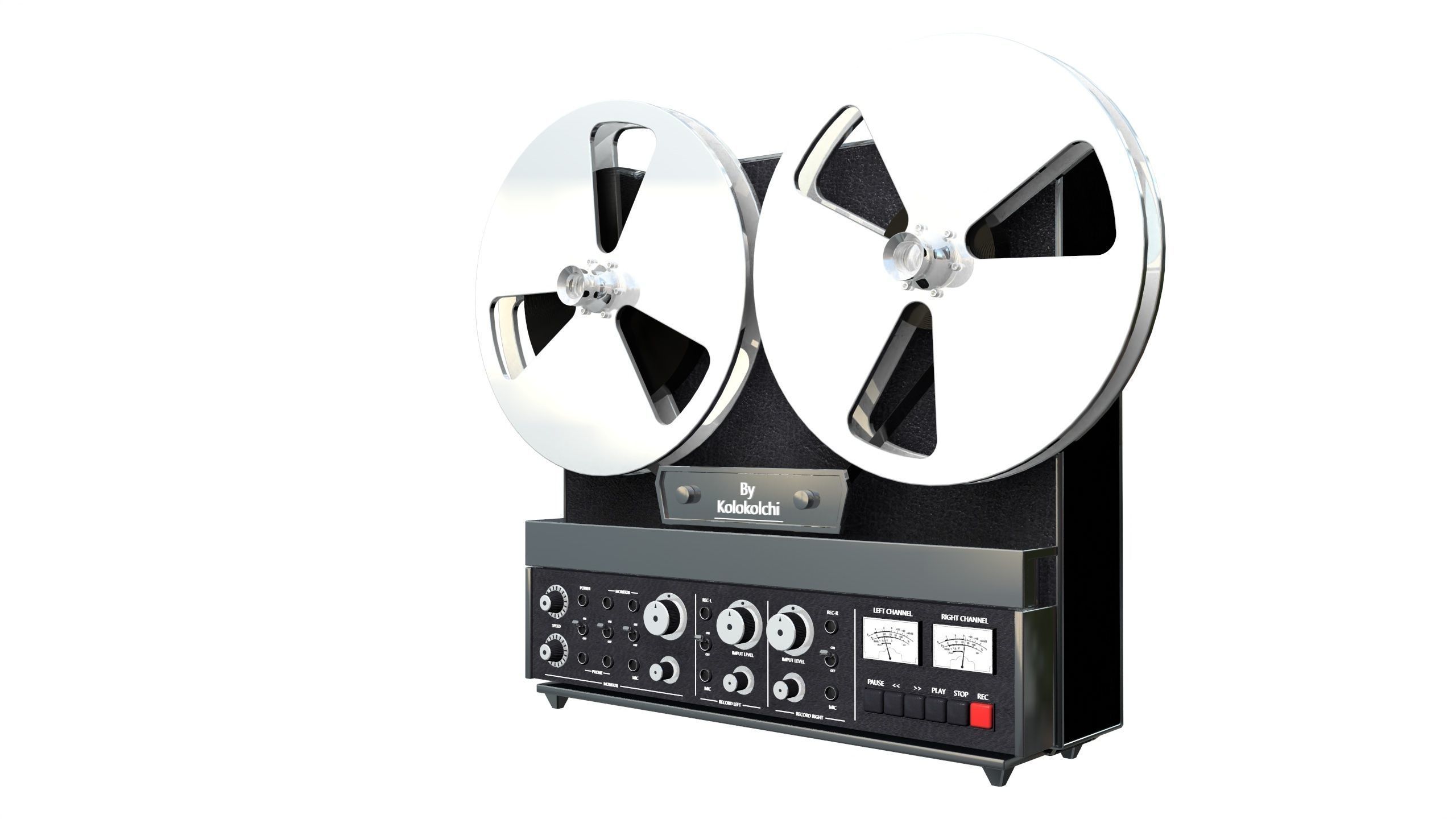 Reel to Reel Tape Recorder 3D model_1