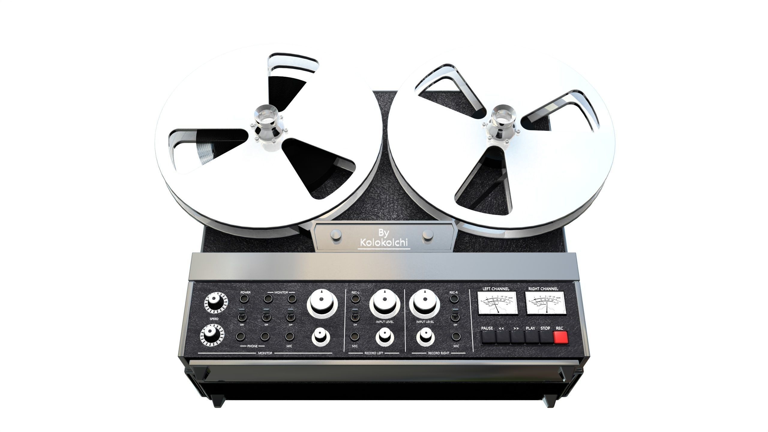 Reel to Reel Tape Recorder 3D model_2
