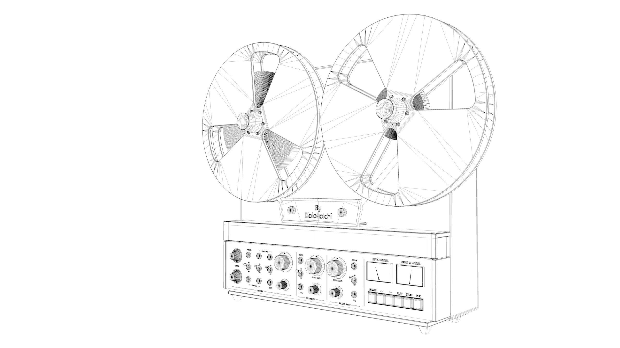 Reel to Reel Tape Recorder 3D model_6