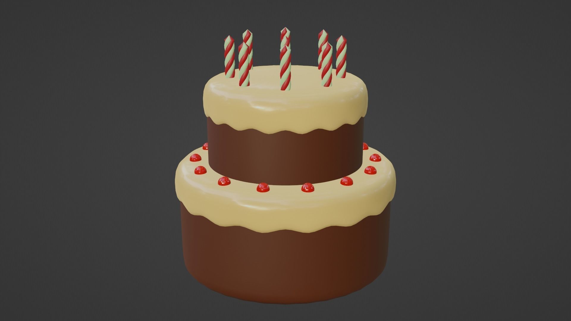 Birthday Cake 3D model_4